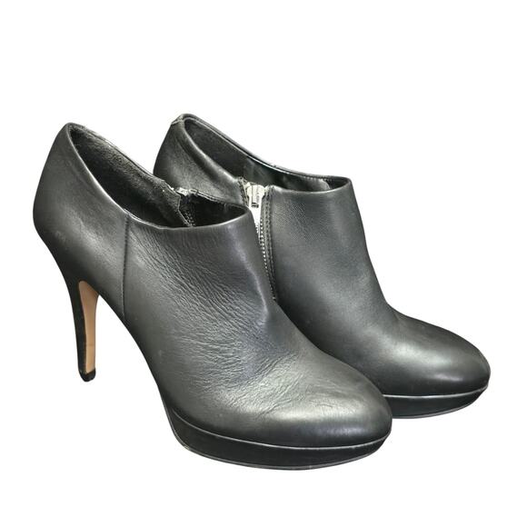 Vince Camuto Black Leather Elvin Platform Ankle Booties High Heel - Picture 10 of 10